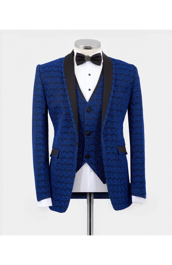 Blue Patterned Tuxedo